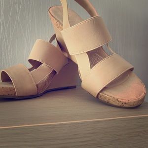 2 pairs of wedges and sparkly flats size 10